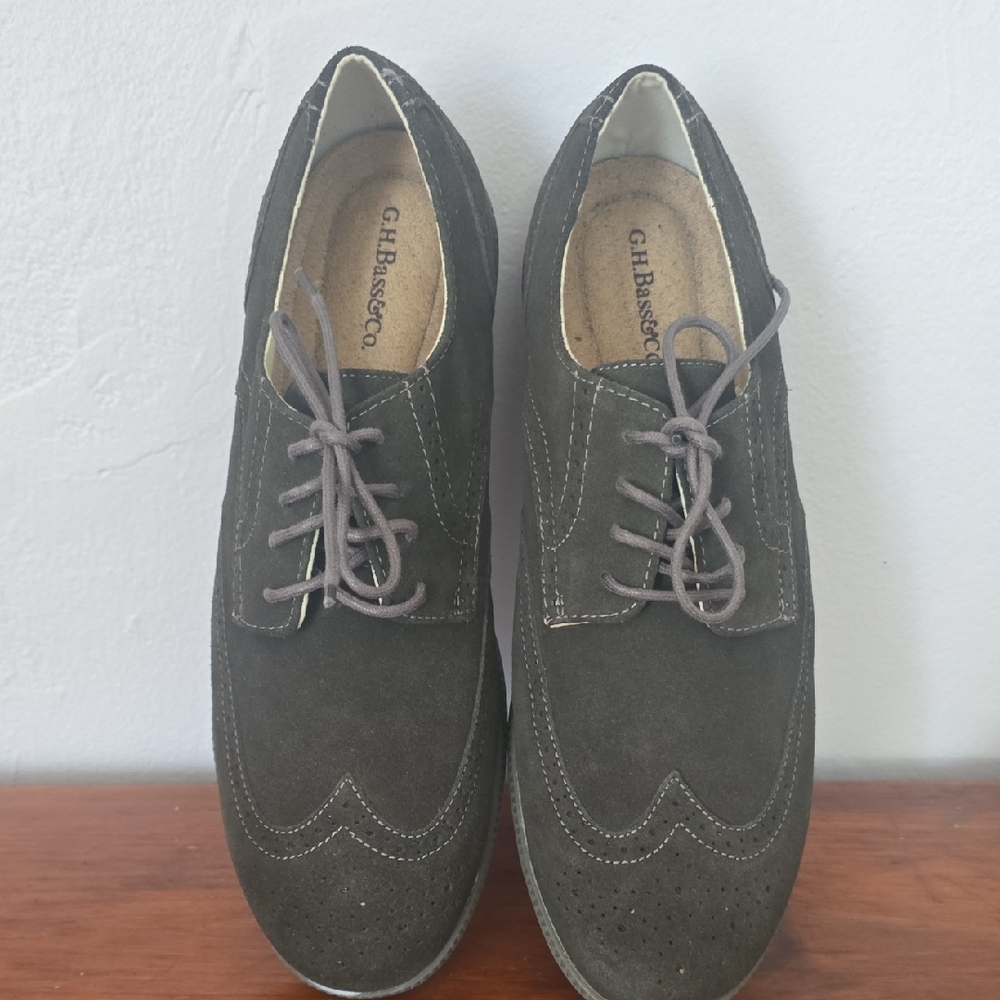 G.H. Bass & Co. Oscar II Men's Grey Suede Wingtip Oxfords Size 13M NWOB